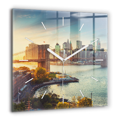 Ceas perete din sticlă pătrat Familia de căprioare