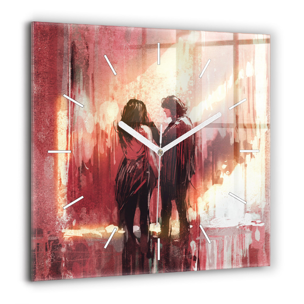 Ceas din sticlă pătrat Pădure cețoasă