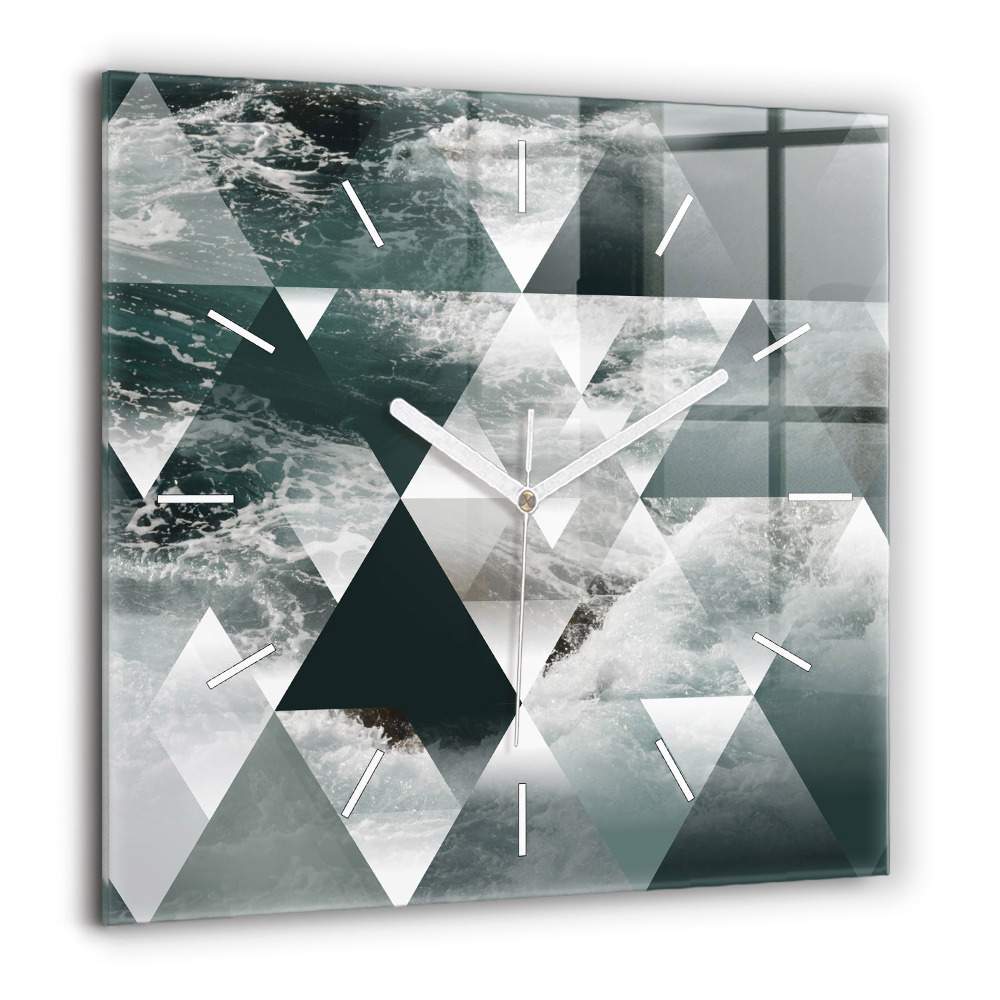 Ceas perete din sticlă pătrat Lunca de lavandă Franța