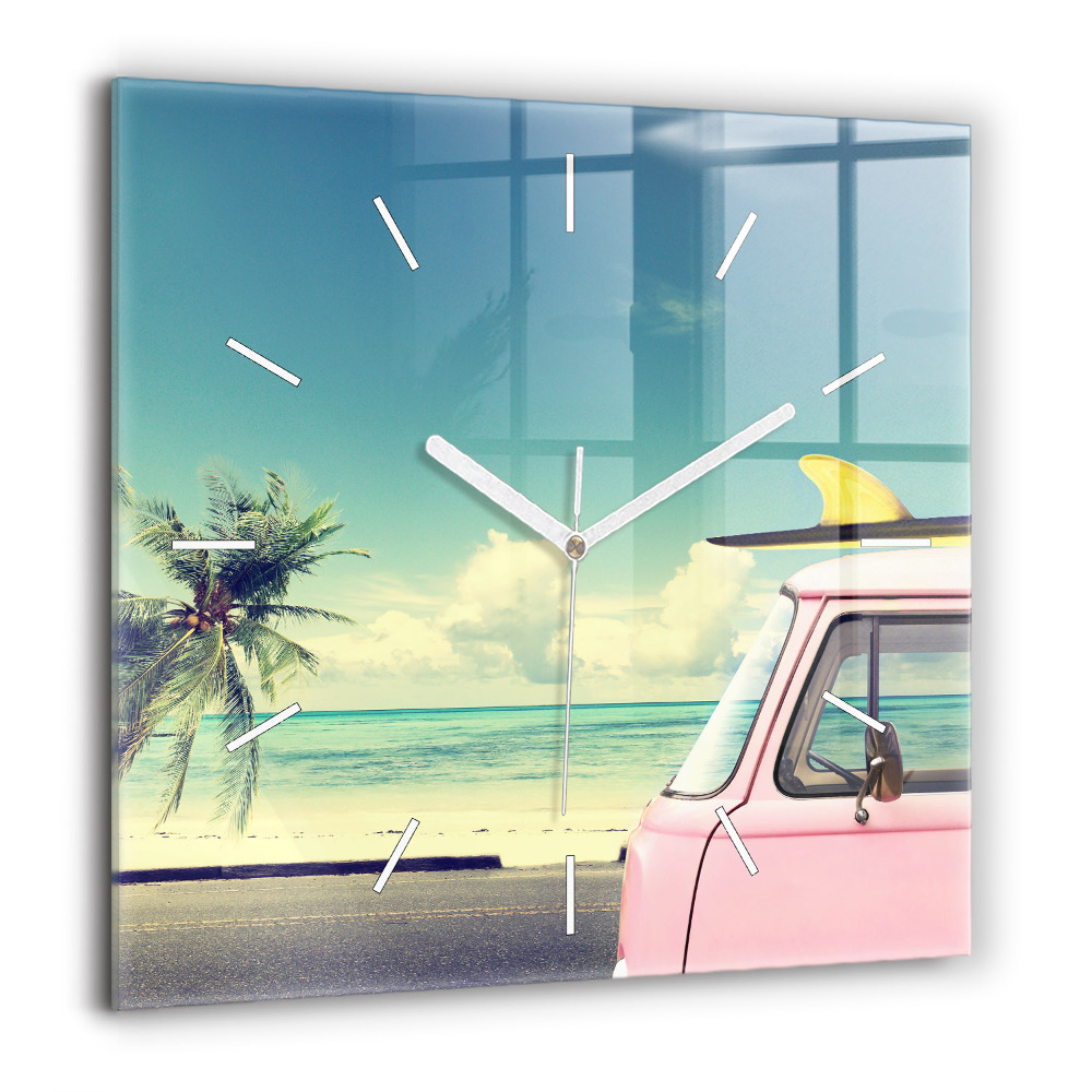 Ceas pătrat de perete din sticlă Vedere asupra Catedralei din Brno