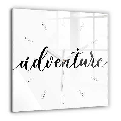 Ceas perete din sticlă pătrat Umbra unui palmier în nisip