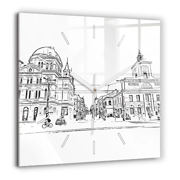 Ceas pătrat de perete din sticlă Arhitectura în SUA