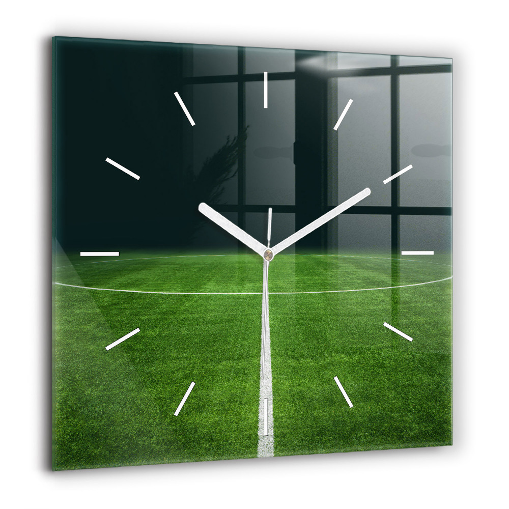 Ceas perete din sticlă pătrat Mașină și inscripția Surfing