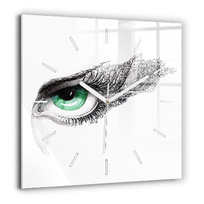 Ceas din sticlă pătrat Imaginea unei insule pustie