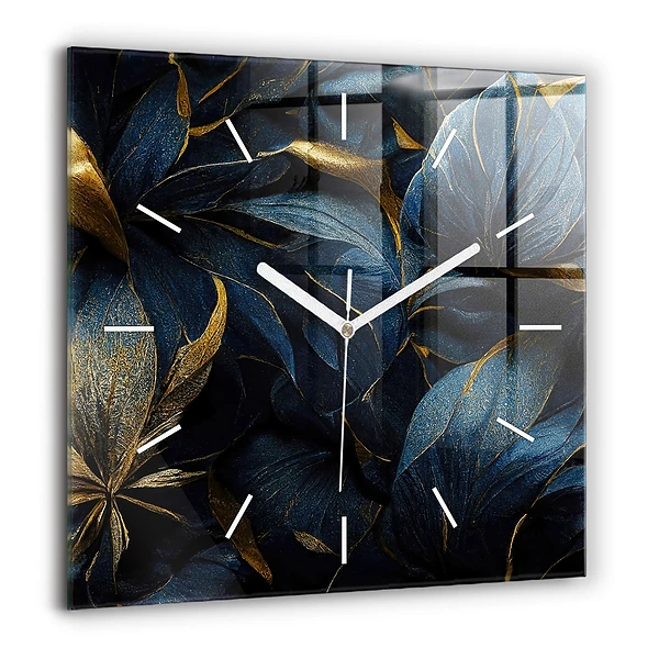 Ceas din sticlă pătrat Curcubeu abstract