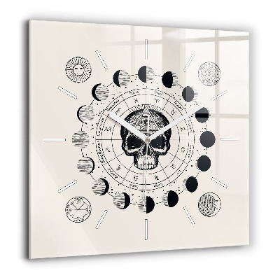 Ceas perete din sticlă pătrat Sculptură a unui înger cu aripi