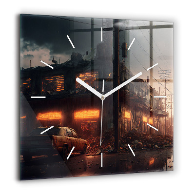Ceas din sticlă pătrat Model decorativ