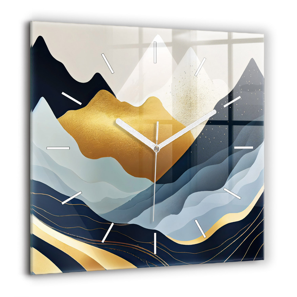 Ceas de sticlă pe perete pătrat Phases of lunii și insecte