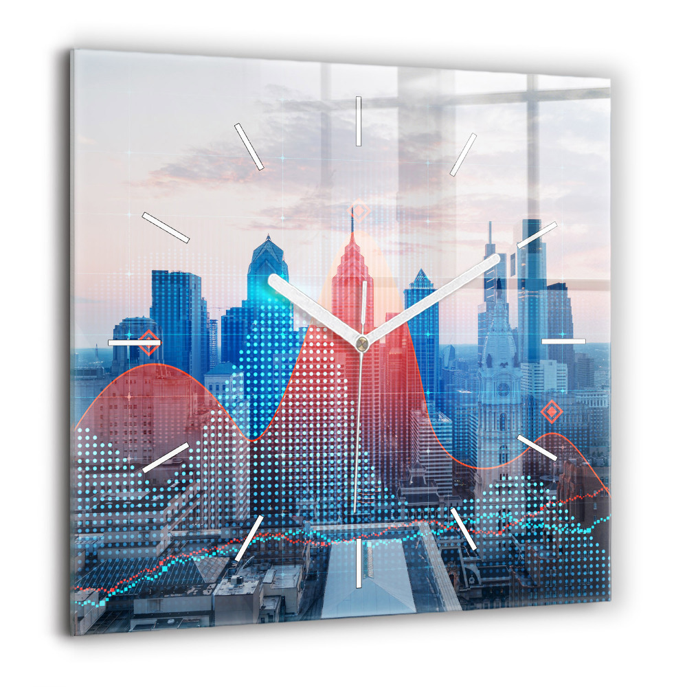 Ceas pătrat de perete din sticlă Omul Planetă Spațială