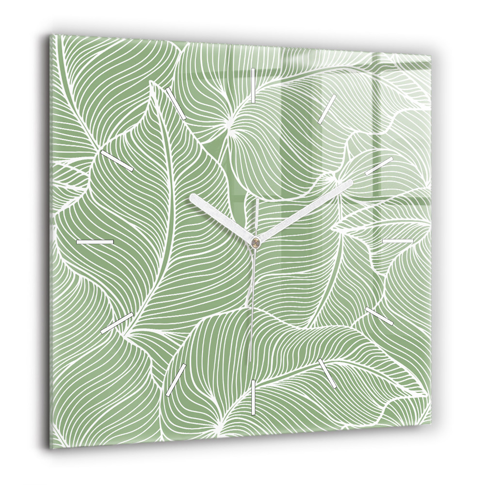 Ceas de sticlă pe perete pătrat Turnul cu flori de cireș din Asia