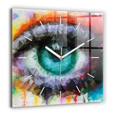 Ceas de sticlă pe perete pătrat Ghepard în interiorul unui cerc