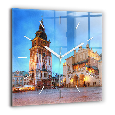 Ceas de sticlă pe perete pătrat Abstracția păsărilor și a primăverii