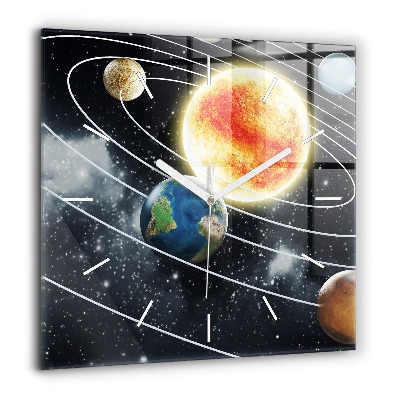 Ceas din sticlă pătrat Elan și peisaj montan