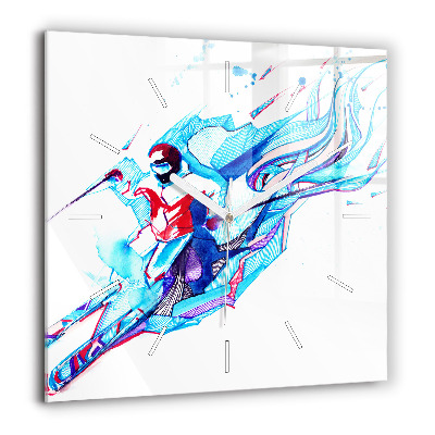 Ceas pătrat de perete din sticlă Zid vechi de cărămidă