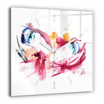 Ceas din sticlă pătrat Portretul unei femei