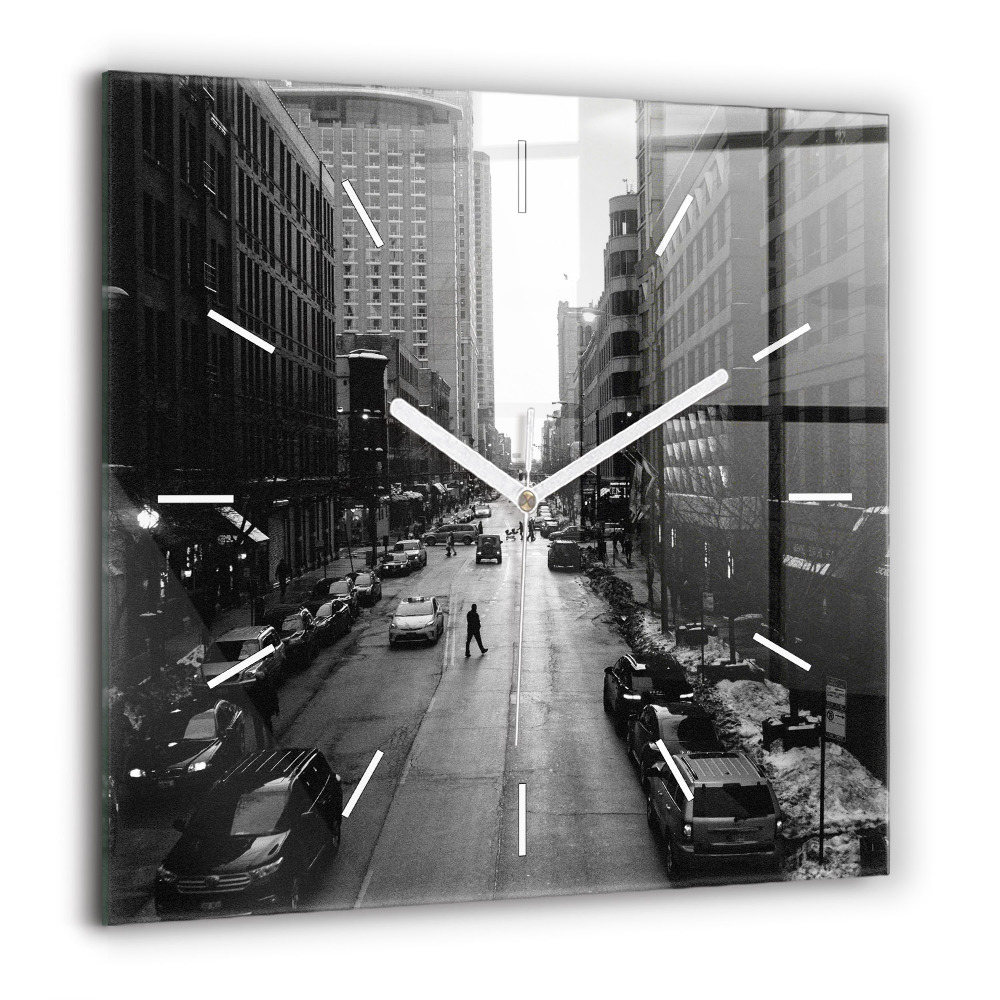 Ceas din sticlă pătrat Pictură în ulei a unui iaht de mare