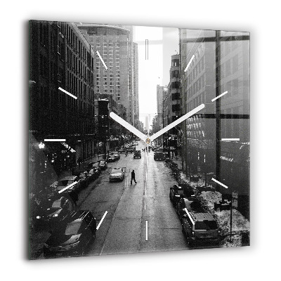 Ceas din sticlă pătrat Pictură în ulei a unui iaht de mare