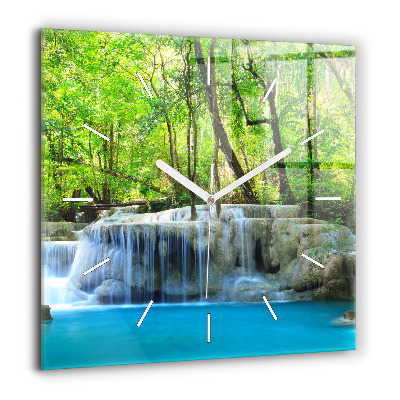 Ceas perete din sticlă pătrat Inscripţia familiei