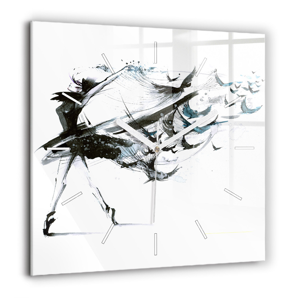 Ceas pătrat de perete din sticlă Stele întunecate dar cerului