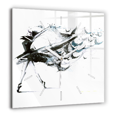 Ceas pătrat de perete din sticlă Stele întunecate dar cerului