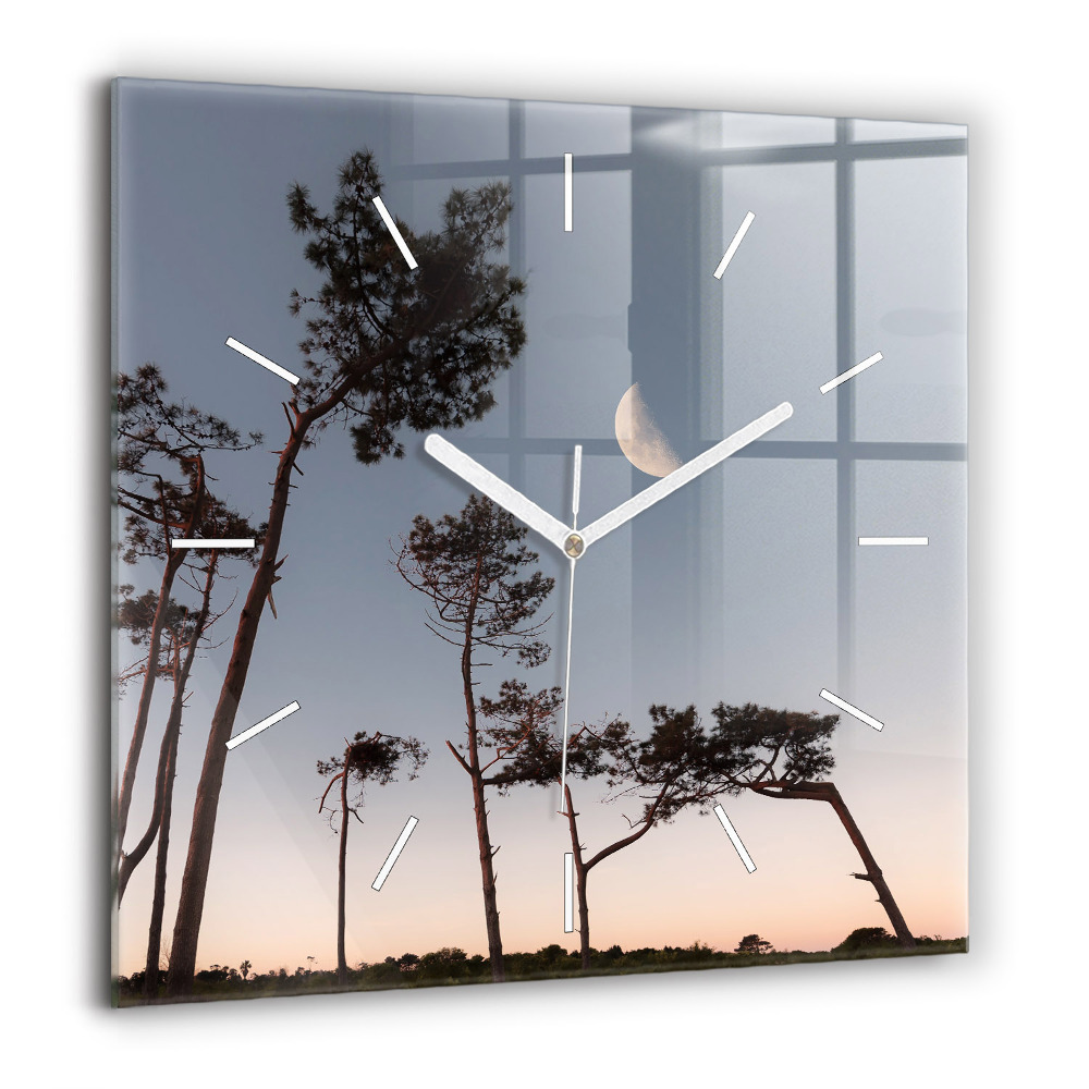 Ceas perete din sticlă pătrat Departe