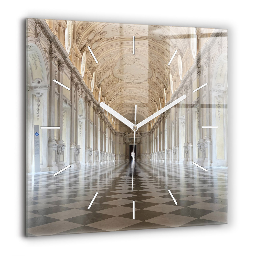 Ceas pătrat de perete din sticlă linia Portocalia