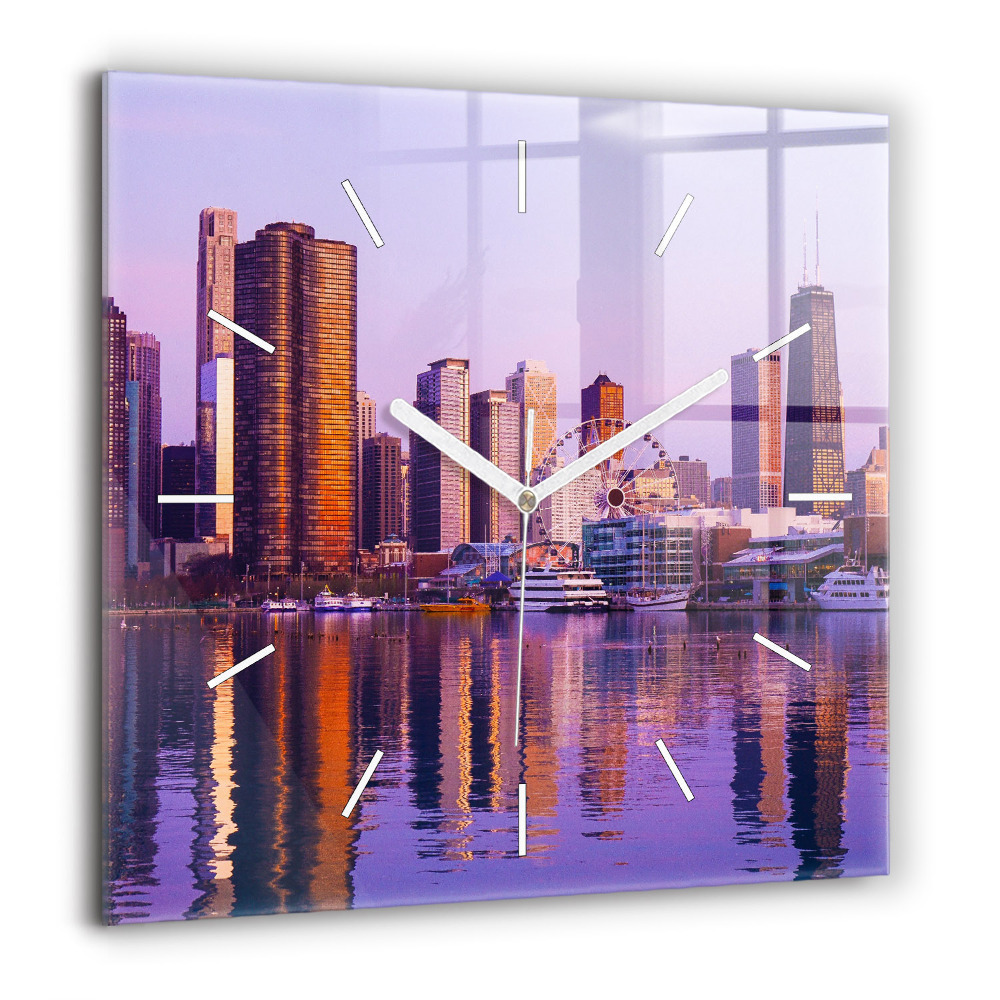 Ceas perete din sticlă pătrat Pădure din vedere de pasăre