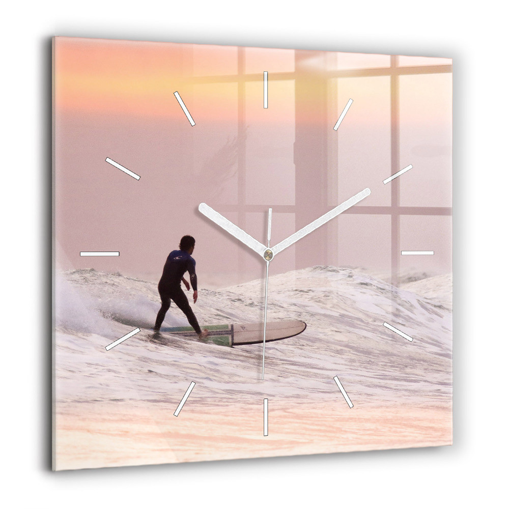 Ceas din sticlă pătrat Boabe de cafea