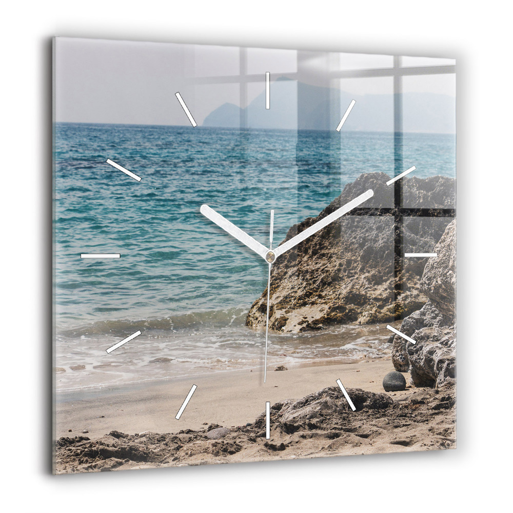 Ceas de sticlă pe perete pătrat Capră în Valea Aostei