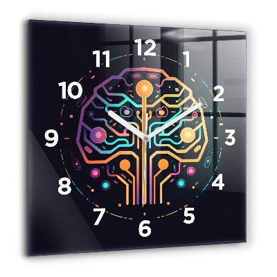 Ceas perete din sticlă pătrat Aurora boreală