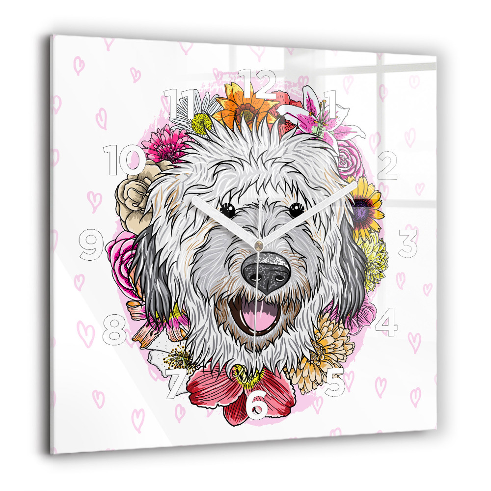 Ceas pătrat de perete din sticlă Arborele de mozaic