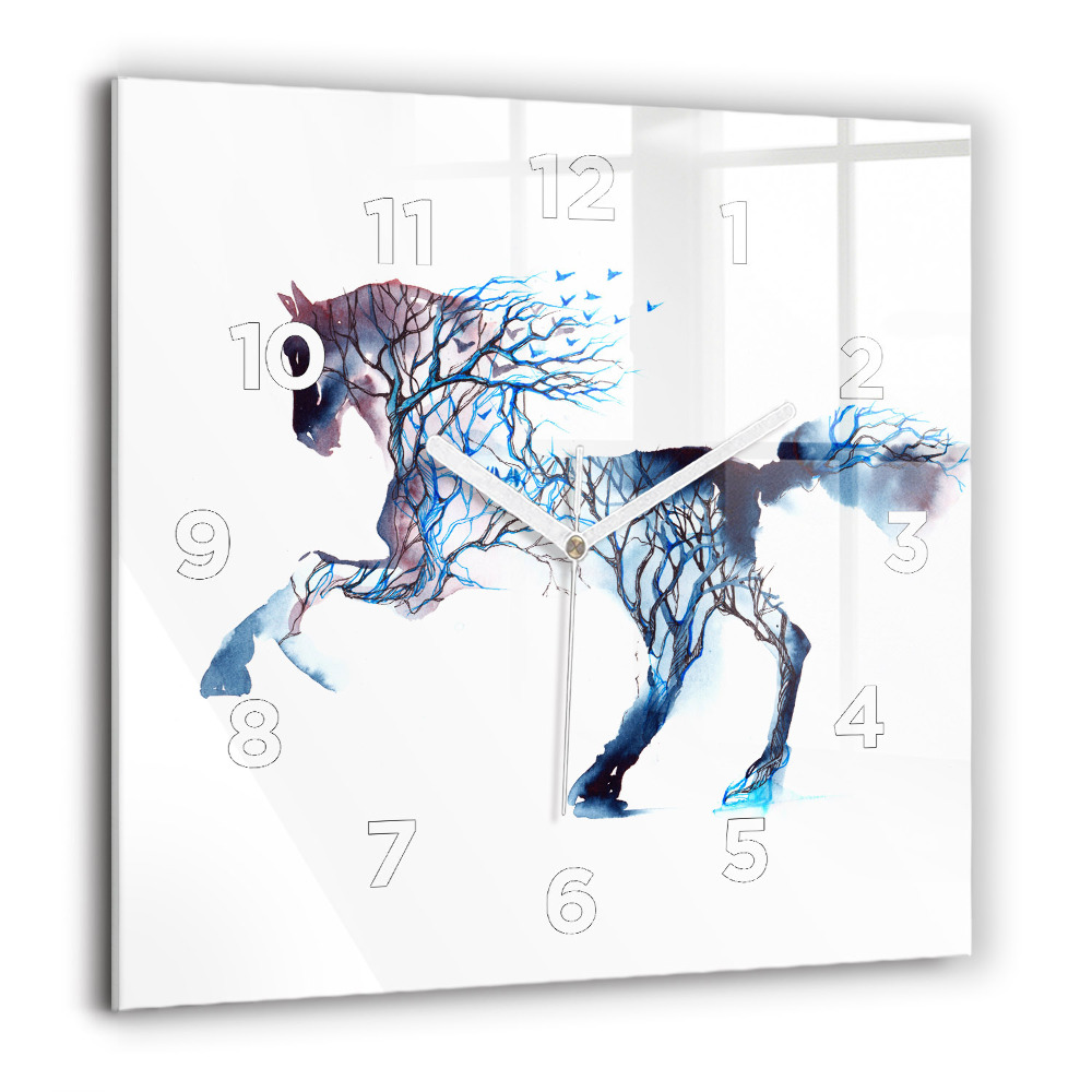 Ceas pătrat de perete din sticlă Inscripția casei