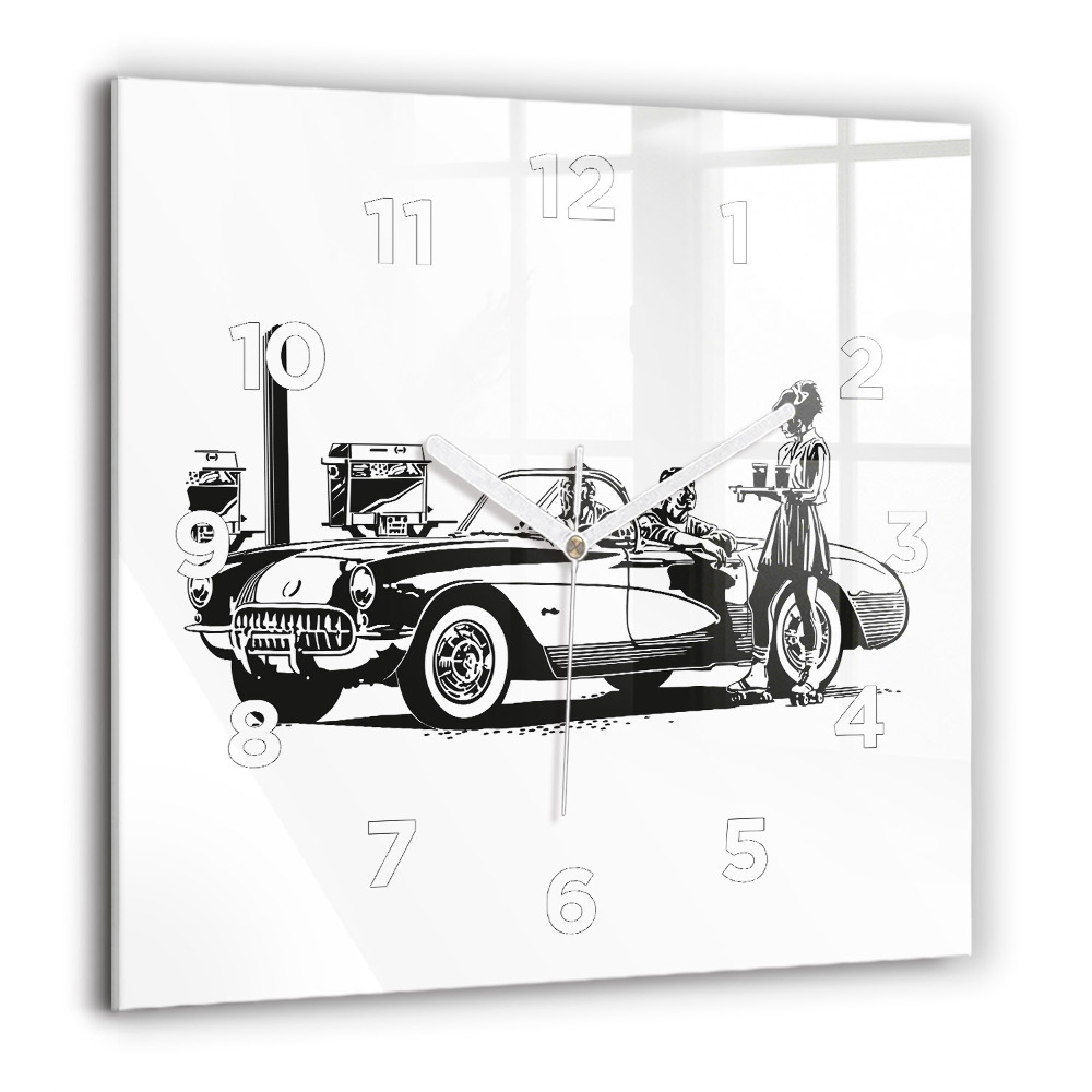 Ceas din sticlă pătrat Zid de cărămizi