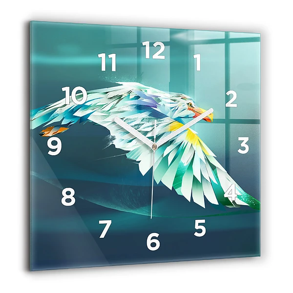 Ceas pătrat de perete din sticlă Limbajul corpului leului sălbatic