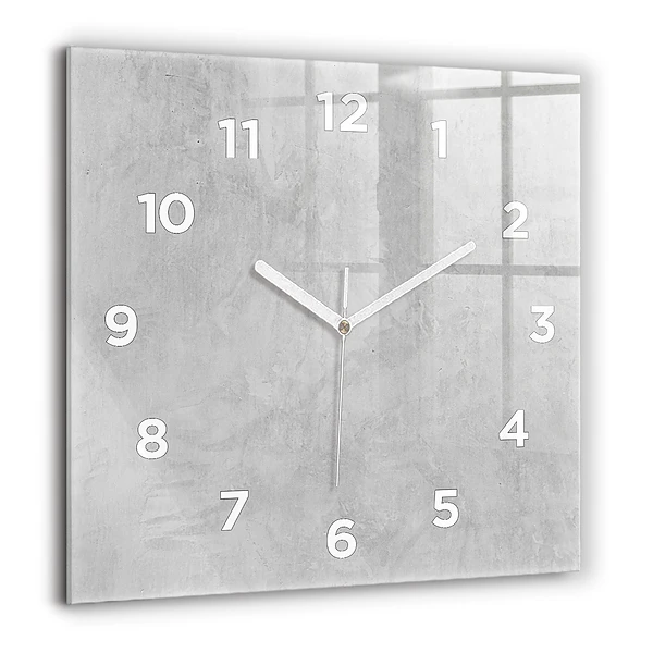 Ceas pătrat de perete din sticlă Abstracția geometrică