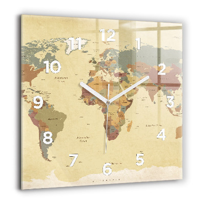 Ceas perete din sticlă pătrat Lemn zgâriat