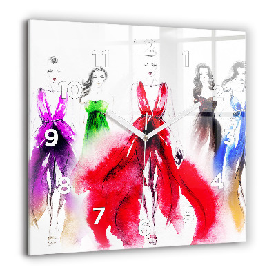 Ceas pătrat de perete din sticlă Abstracție geometrică gri