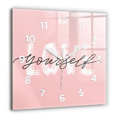 Ceas pătrat de perete din sticlă Portrait de femeie cu buze roșii