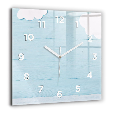 Ceas perete din sticlă pătrat Inscripție iubește-te pe tine însuți