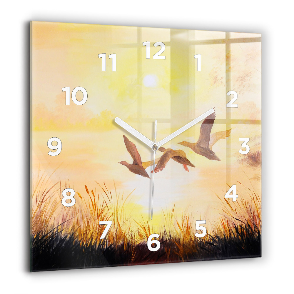 Ceas de sticlă pe perete pătrat Peisai montan