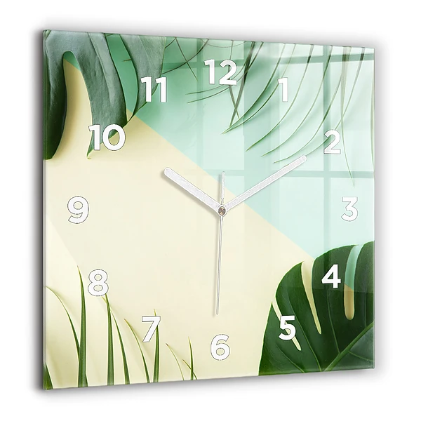 Ceas din sticlă pătrat Model geometric triunghiuri