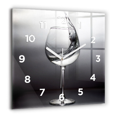 Ceas perete din sticlă pătrat culoare rosie