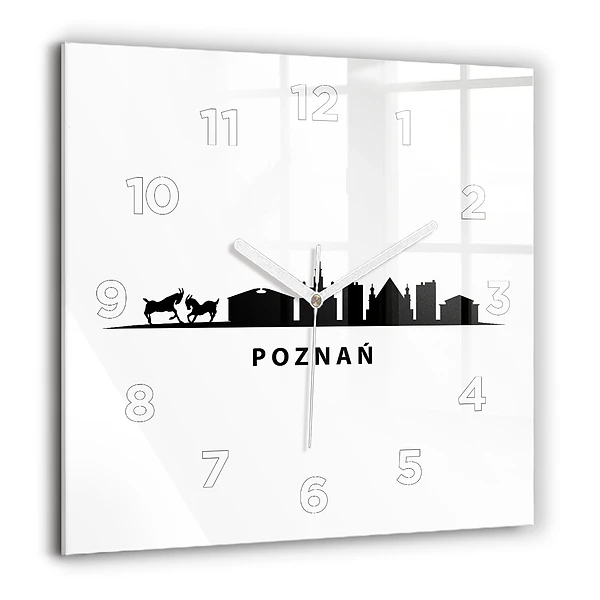 Ceas din sticlă pătrat Pete colorat