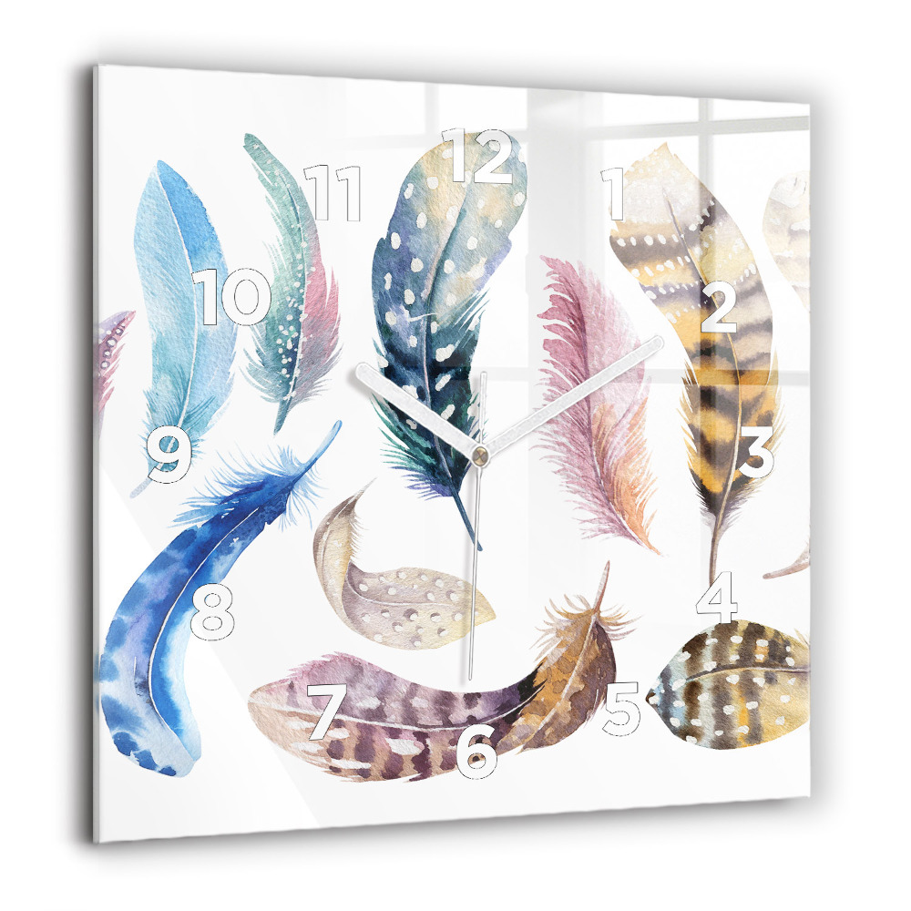 Ceas din sticlă pătrat Amprentele mâinilor copiilor