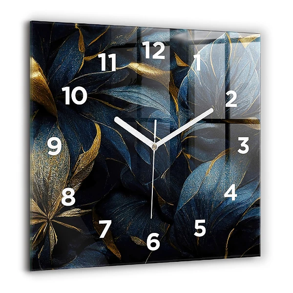 Ceas din sticlă pătrat Curcubeu abstract
