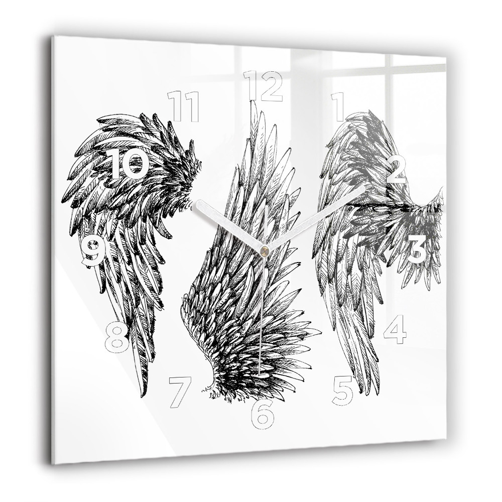 Ceas perete din sticlă pătrat Plantați frunze