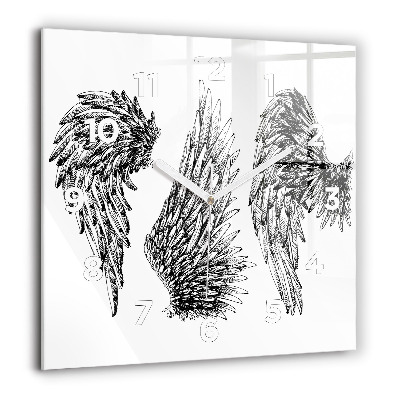 Ceas perete din sticlă pătrat Plantați frunze