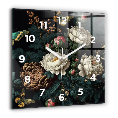 Ceas din sticlă pătrat Lanțuri muntoase abstracte