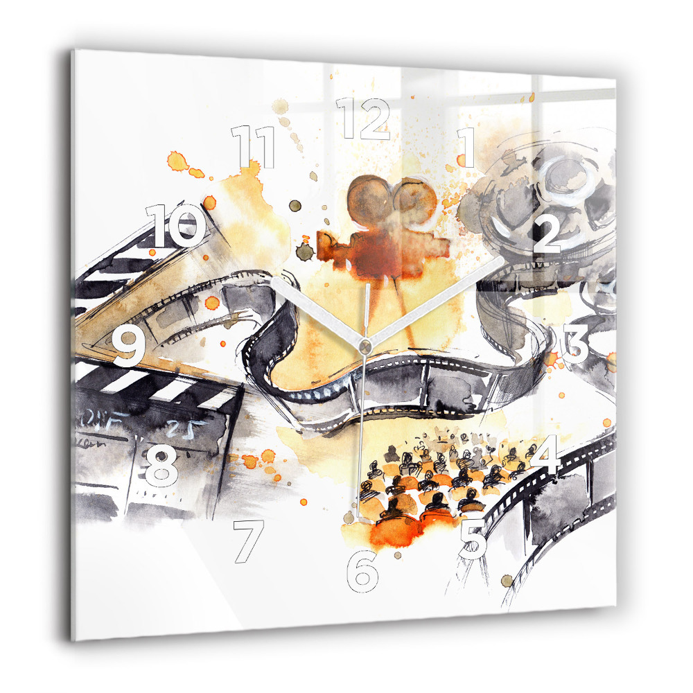 Ceas de sticlă pe perete pătrat Ilustrație de alergător