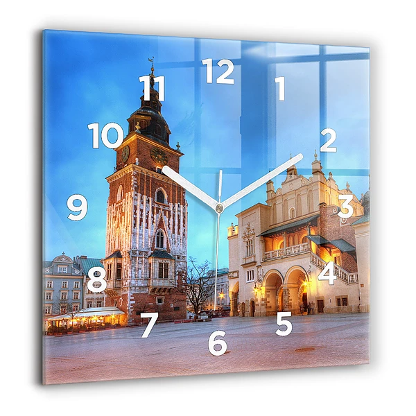 Ceas de sticlă pe perete pătrat Abstracția păsărilor și a primăverii